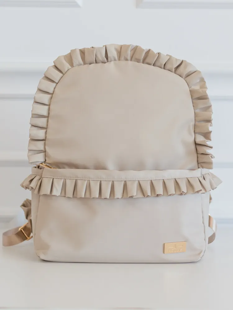 Hollis Ruffled Nylon Backpack - Nude