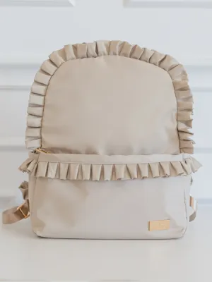 Hollis Ruffled Nylon Backpack - Nude