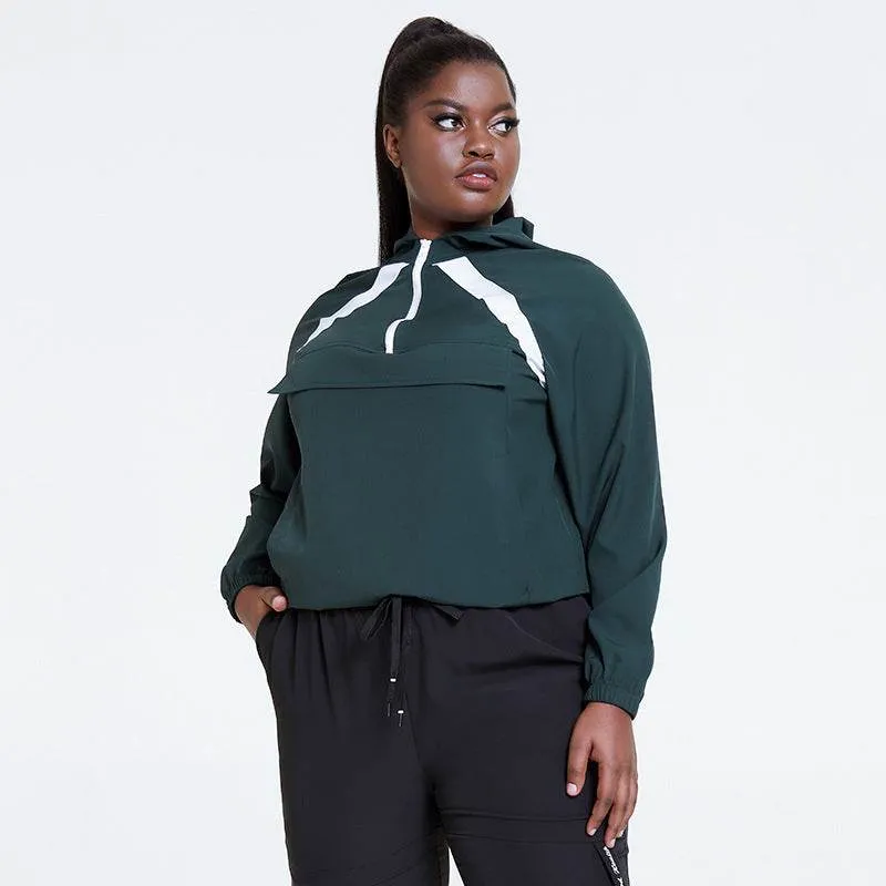 Hooded Running Sweatshirt Women Fitness Yoga Workout Tops