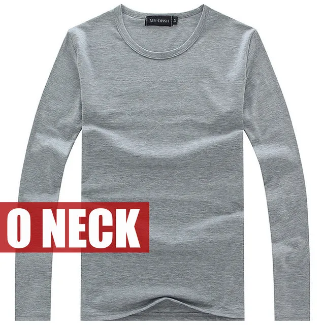 Hot Sale New spring high-elastic cotton t-shirts men's long sleeve v neck tight t shirt free CHINA POST shipping Asia S-XXXXXL
