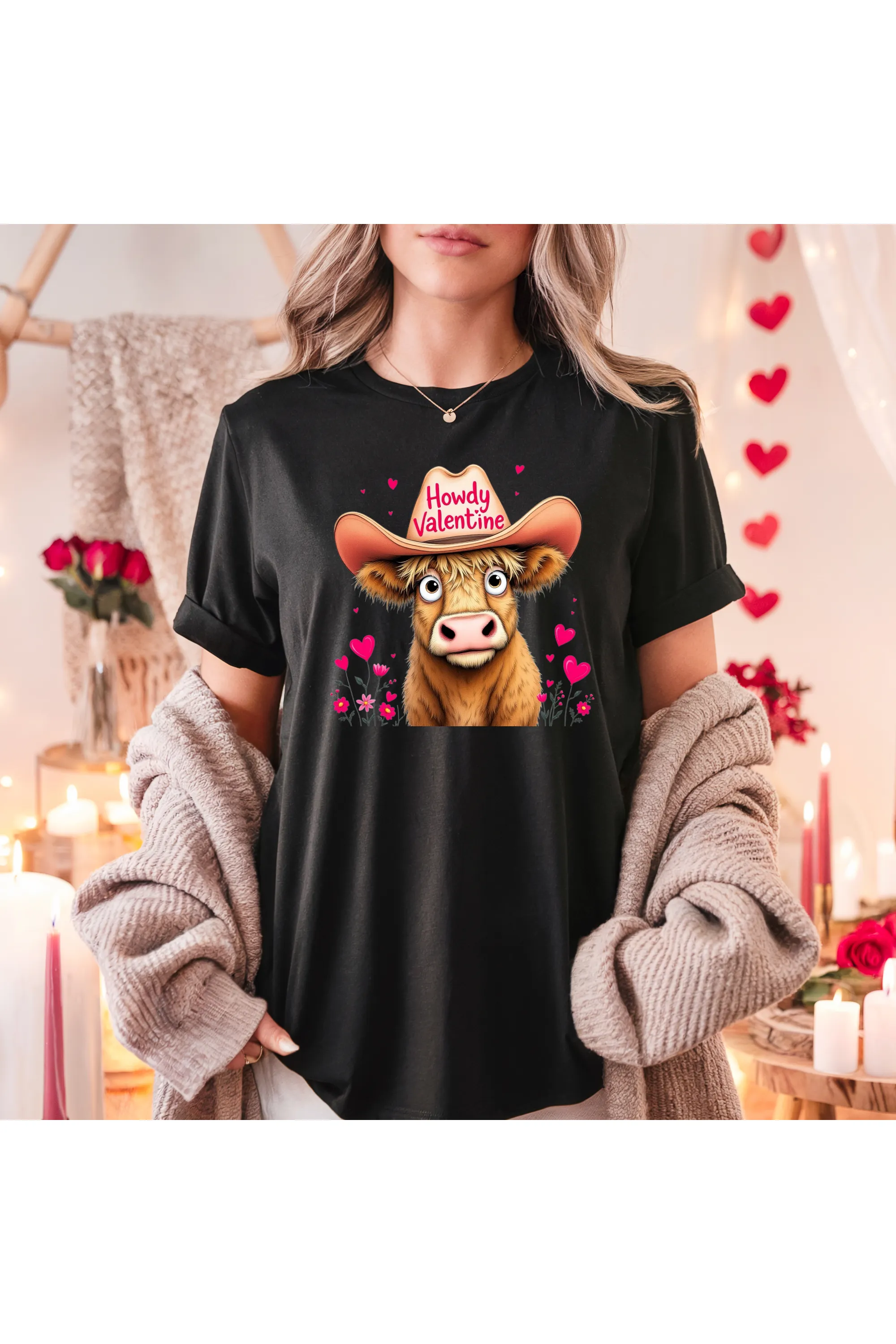 Howdy Valentine Cow Comfort Colors T-Shirt
