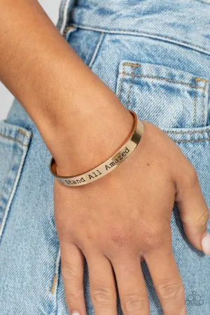 I Stand All Amazed - Gold Bracelet- Paparazzi Accessories