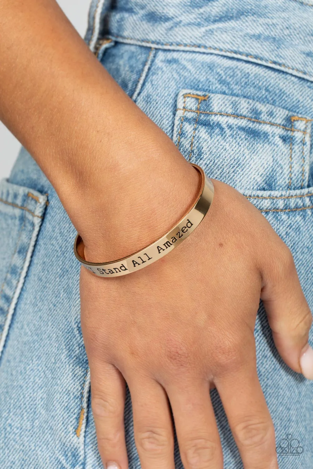 I Stand All Amazed - Gold Bracelet- Paparazzi Accessories