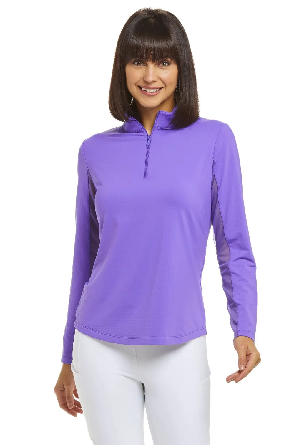 Ibkul Solid Mock Neck- Plum