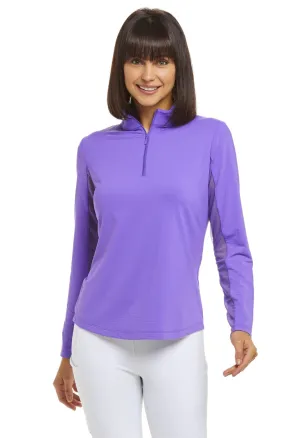 Ibkul Solid Mock Neck- Plum