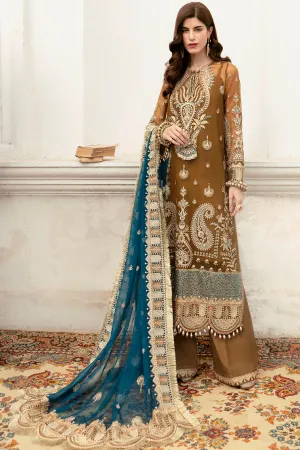 Imperial Brew  | Afrozeh LA Fuchsia'22 Collection | Unstitched Chiffon Suits