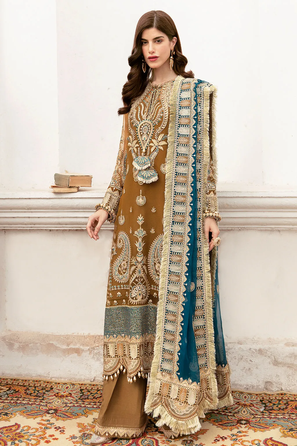 Imperial Brew  | Afrozeh LA Fuchsia'22 Collection | Unstitched Chiffon Suits
