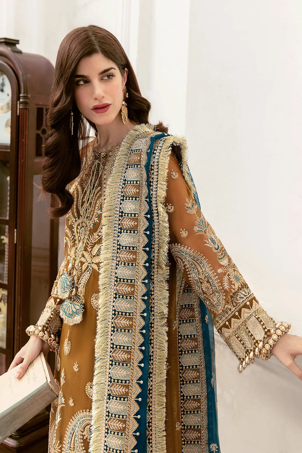 Imperial Brew  | Afrozeh LA Fuchsia'22 Collection | Unstitched Chiffon Suits