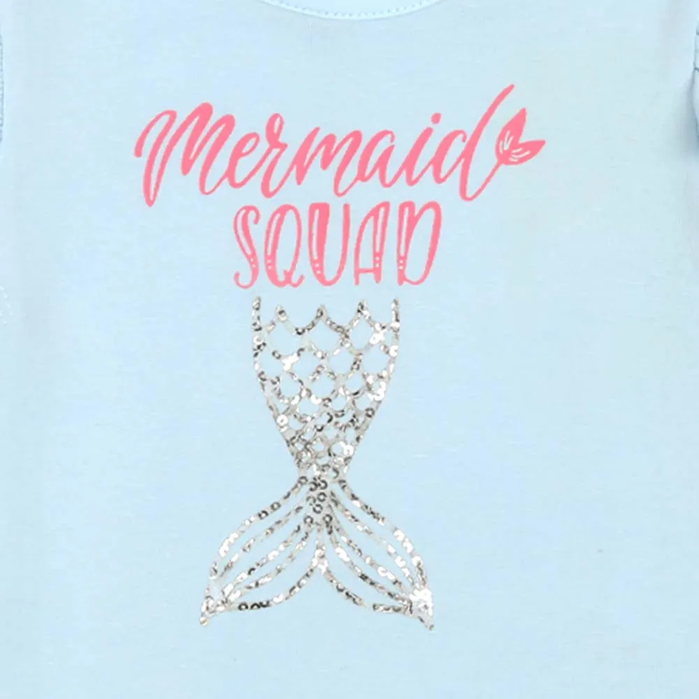Infant Girls T-Shirt Mermaid Squad - Atomizer | Bachaa Party Baby Clothes Girls Tops & T-Shirts