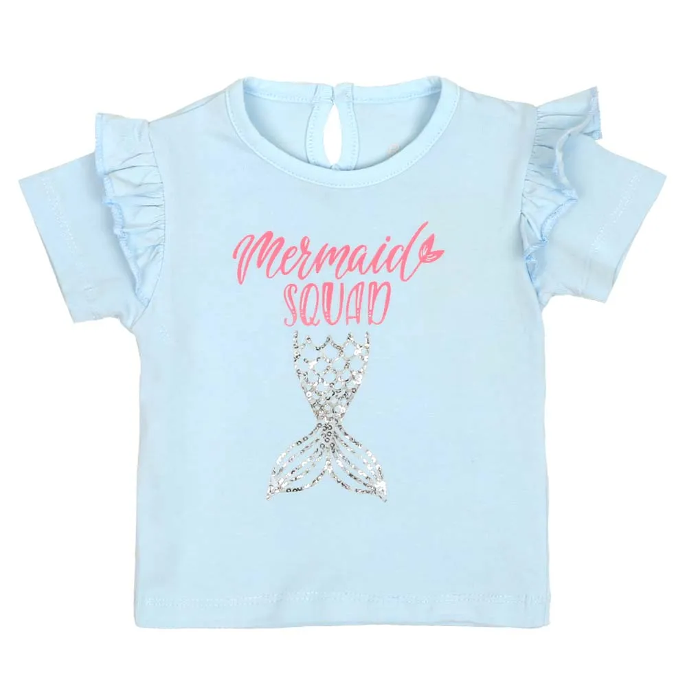 Infant Girls T-Shirt Mermaid Squad - Atomizer | Bachaa Party Baby Clothes Girls Tops & T-Shirts