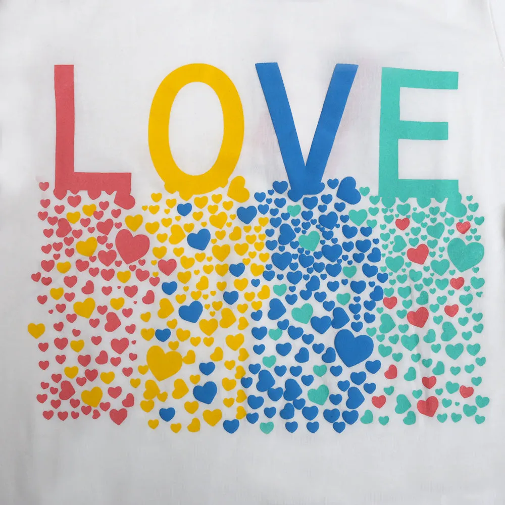Infant Love T-Shirt For Girls - White | Bachaa Party Baby Clothes Girls Tops & T-Shirts