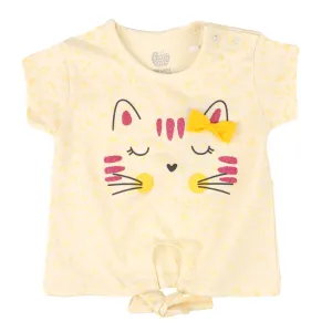 Infants Girls T-Shirt Cat - Papyrus | Bachaa Party Baby Clothes Girls Tops & T-Shirts