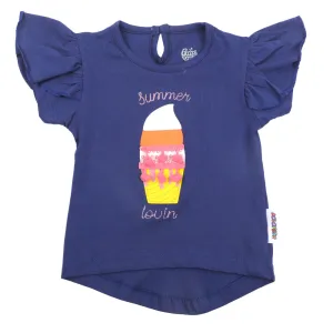 Infants Girls T-Shirt Summer Lovin - Navy Blue | Bachaa Party Baby Clothes Girls Tops & T-Shirts