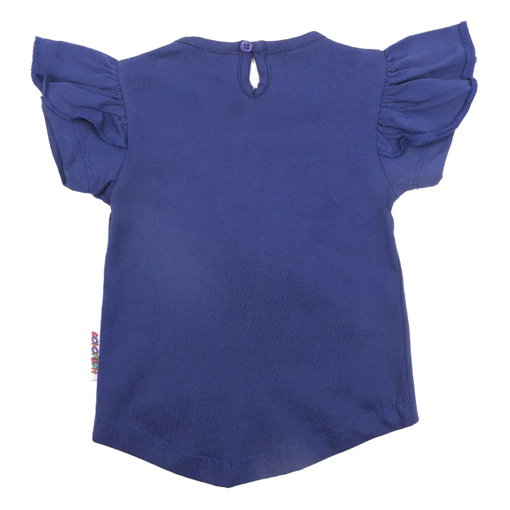 Infants Girls T-Shirt Summer Lovin - Navy Blue | Bachaa Party Baby Clothes Girls Tops & T-Shirts