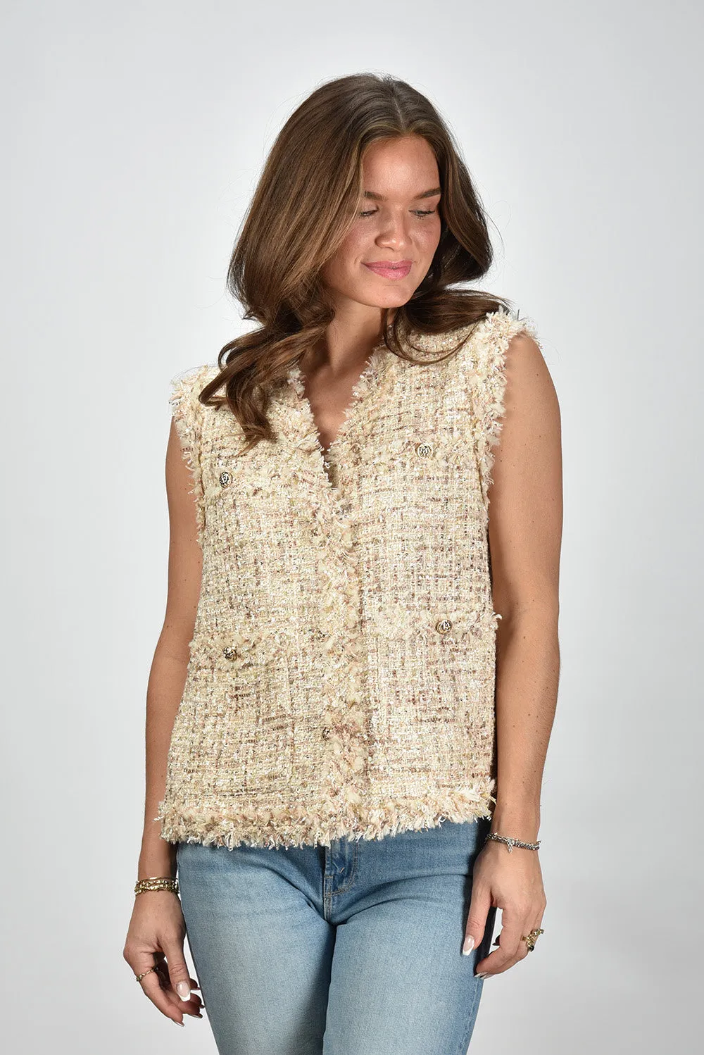 IRO gilet Ozya WP07OZYA champagne