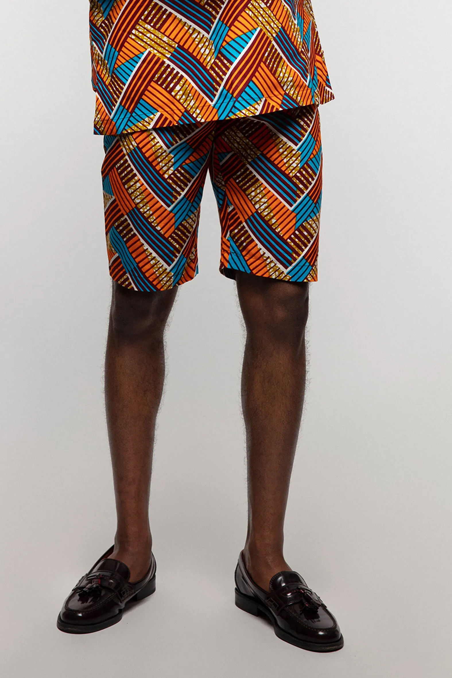 Jamie African print shorts- Chevron