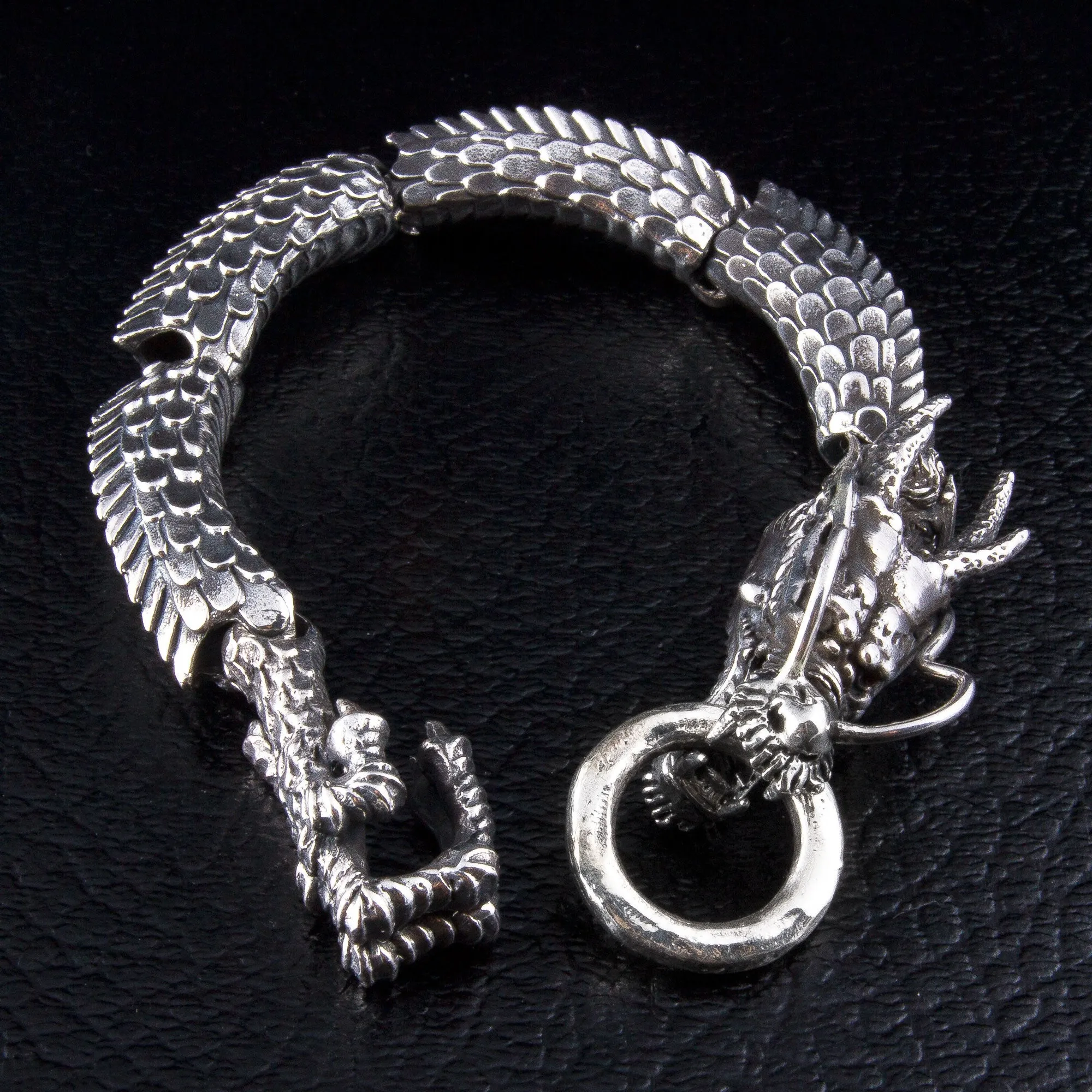 Japanese Dragon Sterling Silver Bracelet