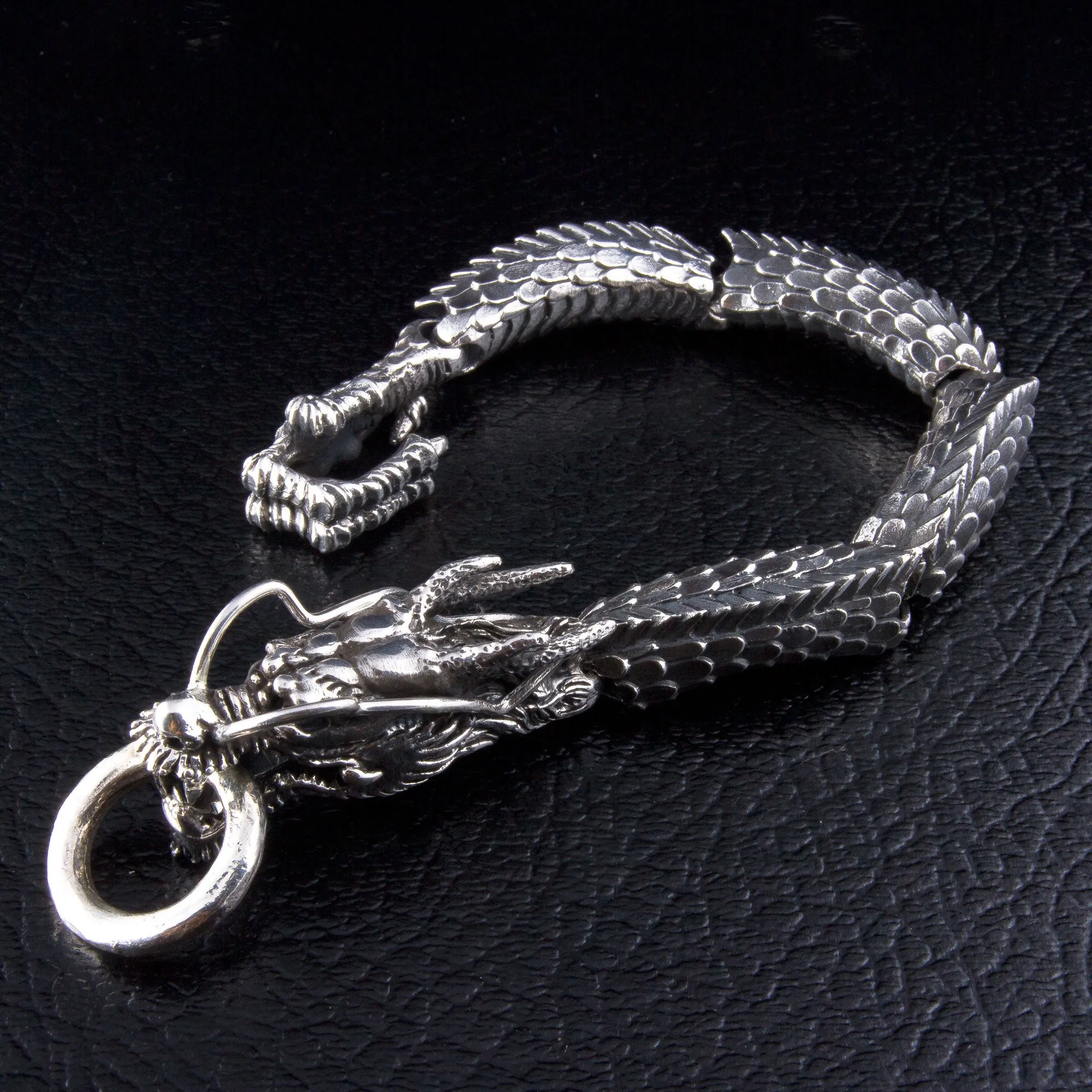 Japanese Dragon Sterling Silver Bracelet