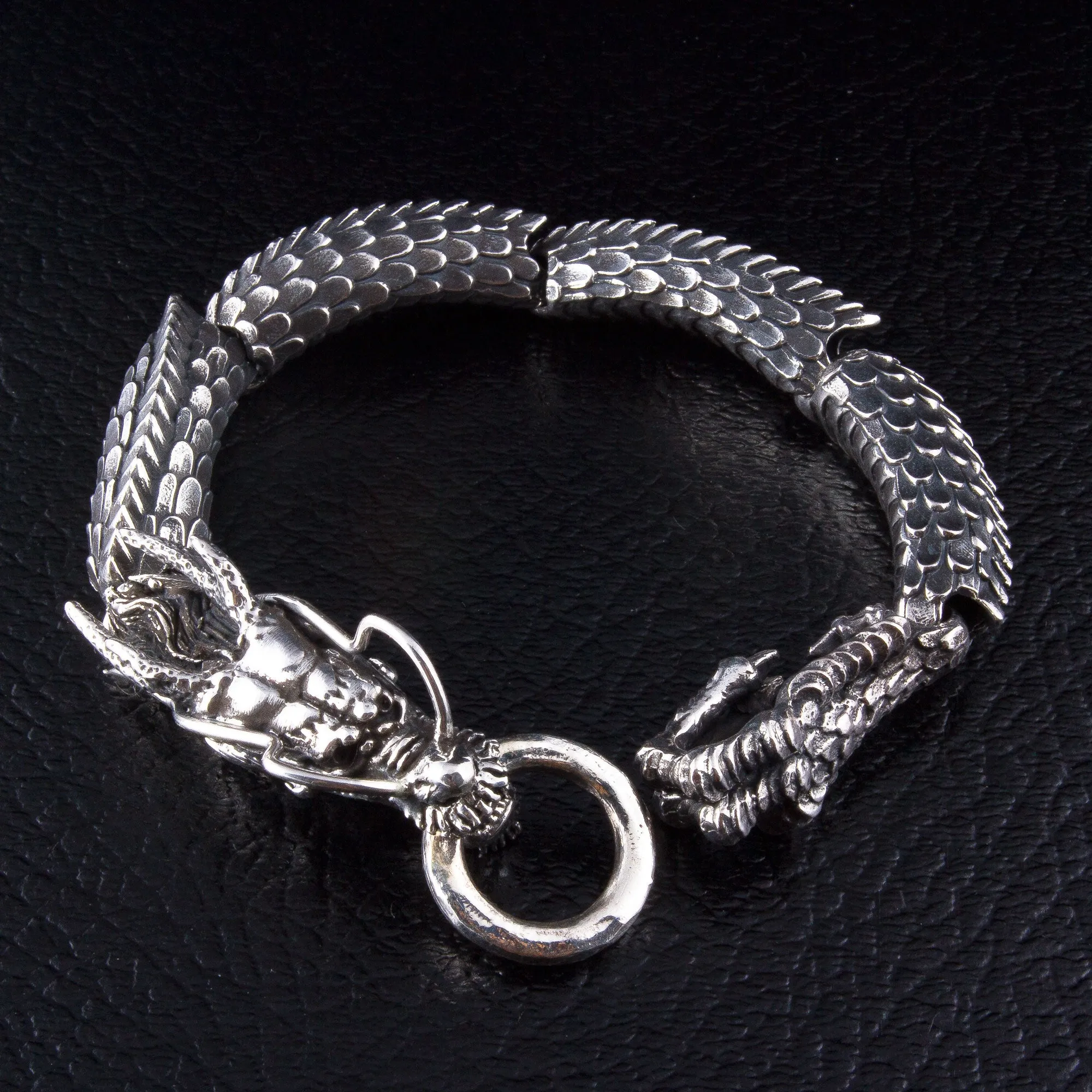 Japanese Dragon Sterling Silver Bracelet