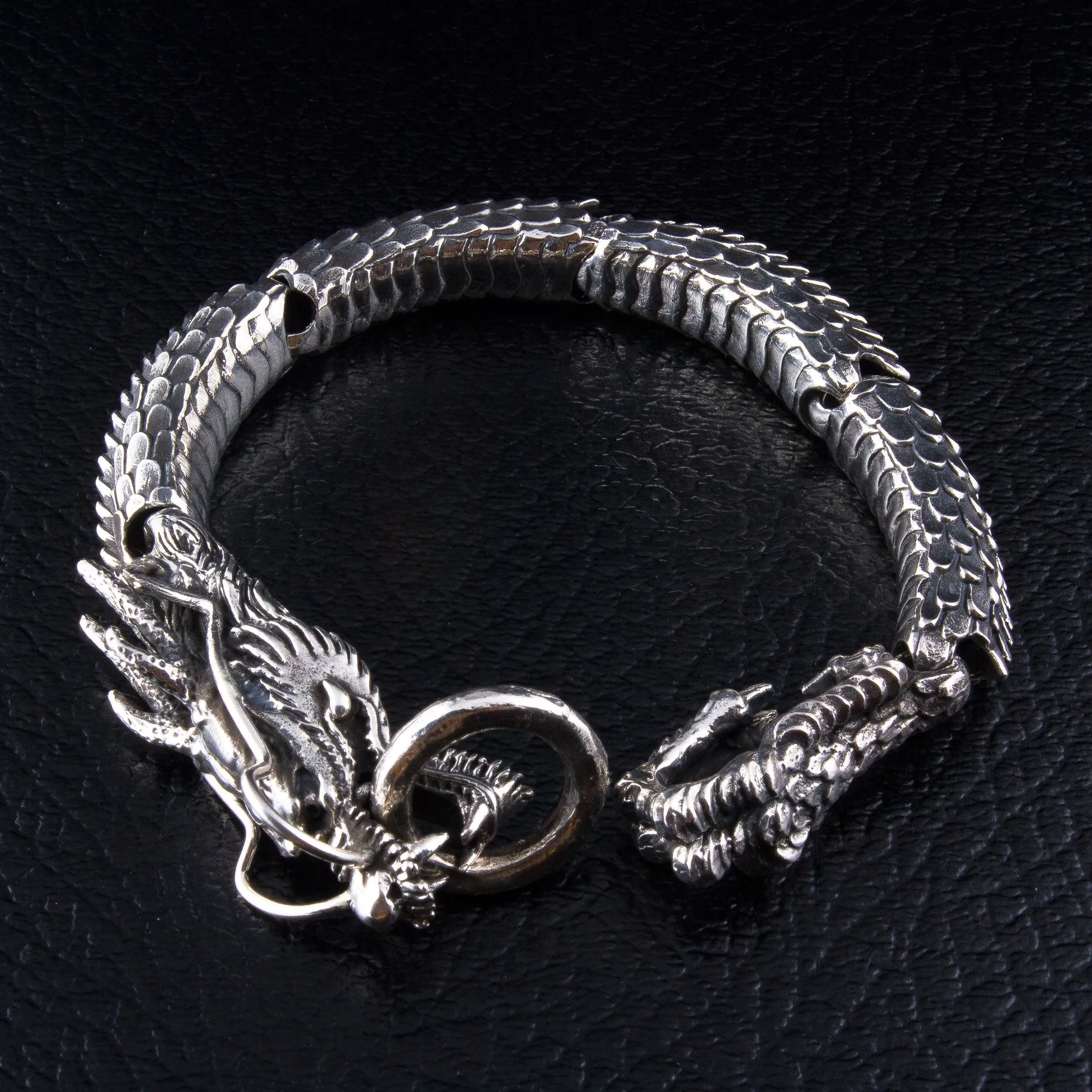 Japanese Dragon Sterling Silver Bracelet