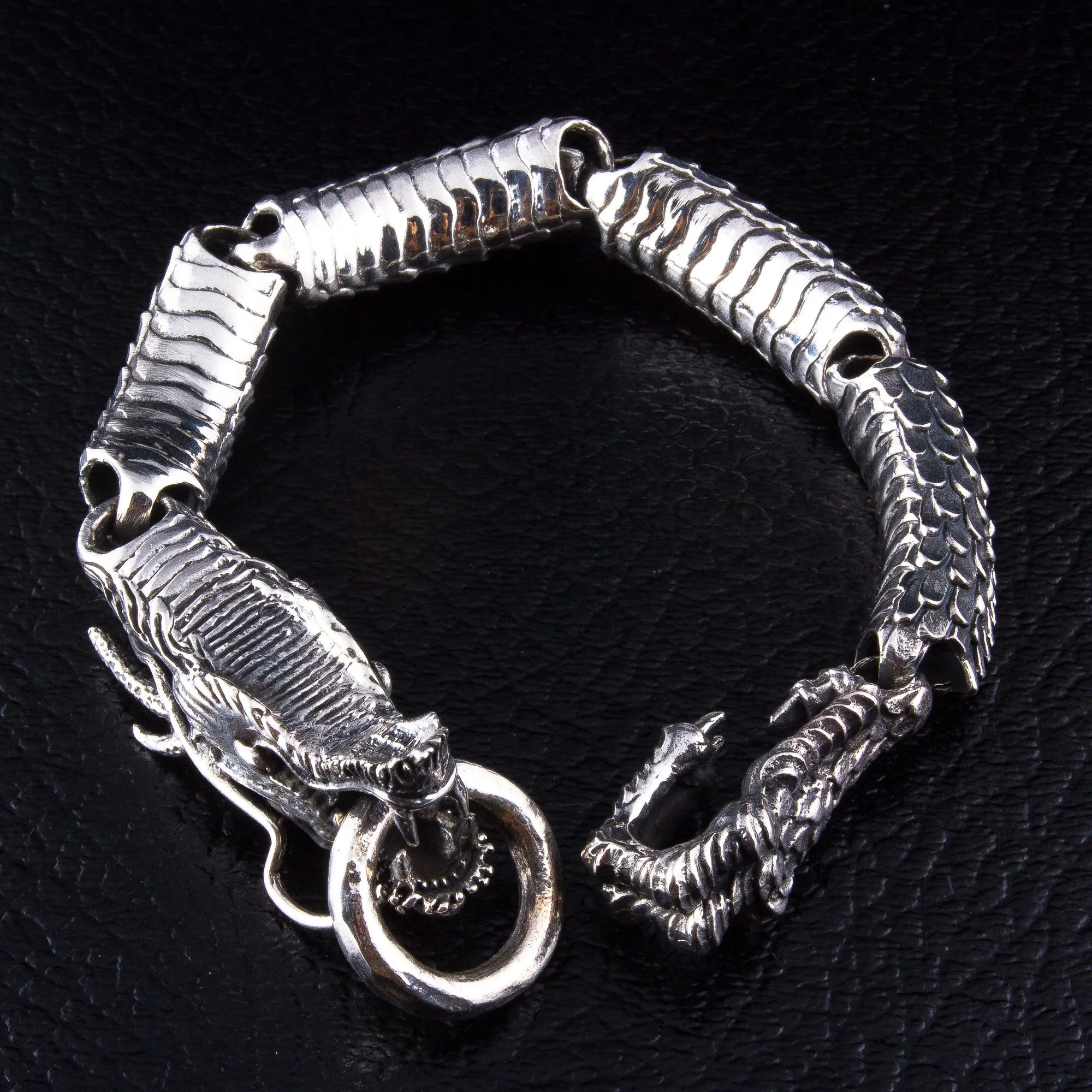 Japanese Dragon Sterling Silver Bracelet