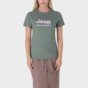 Jeep Women's Organic Core Applique T Shirt Green