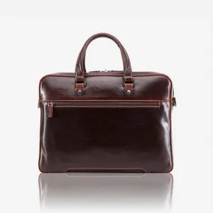Jekyll & Hide  Slim Zip Top Briefcase Tobacco