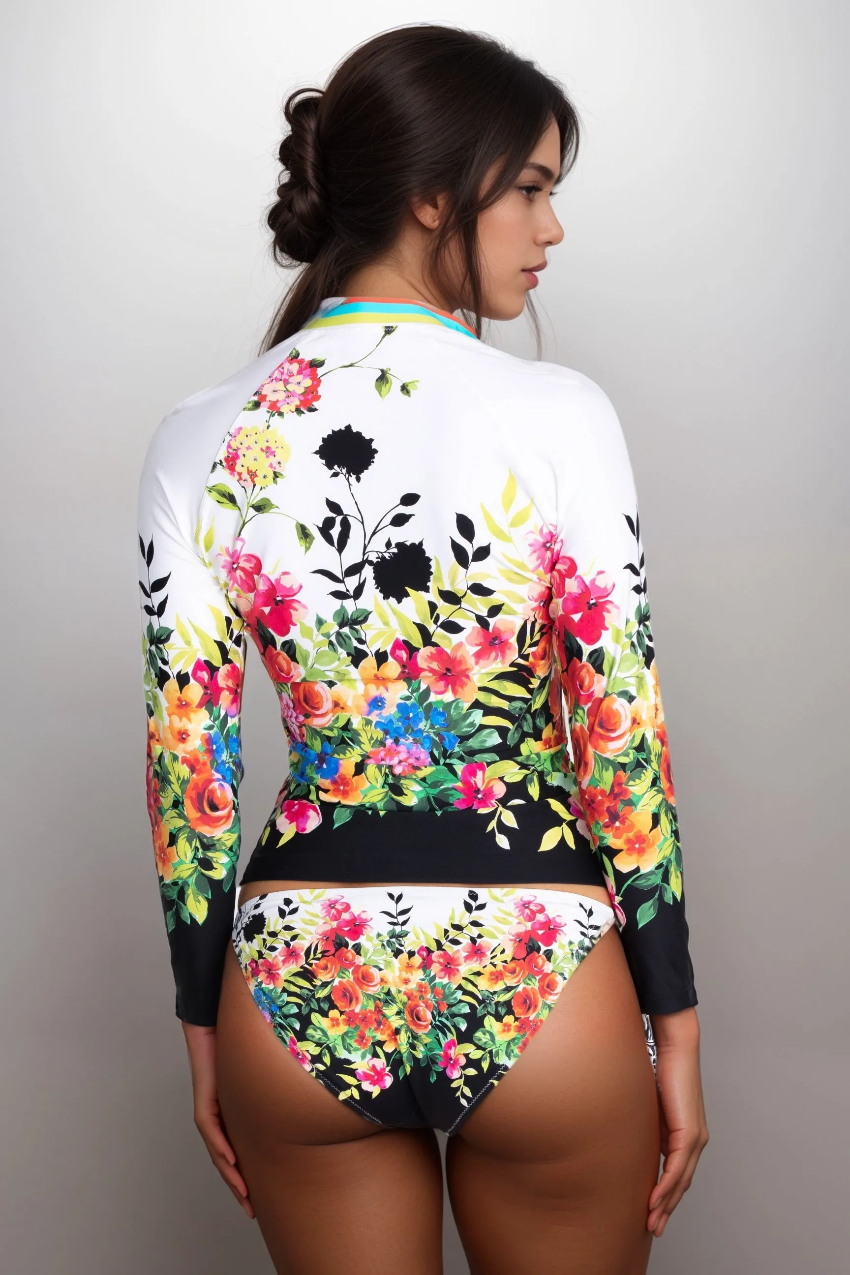 Johnny Was Floral Border Surf Shirt CSW7722-M
