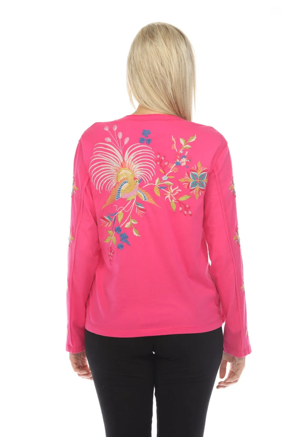 Johnny Was JWLA Julie Raw Seam Henley Top Boho Chic J12523-E