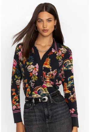 Johnny Was The Janie Favorite Split Front Collared Henley