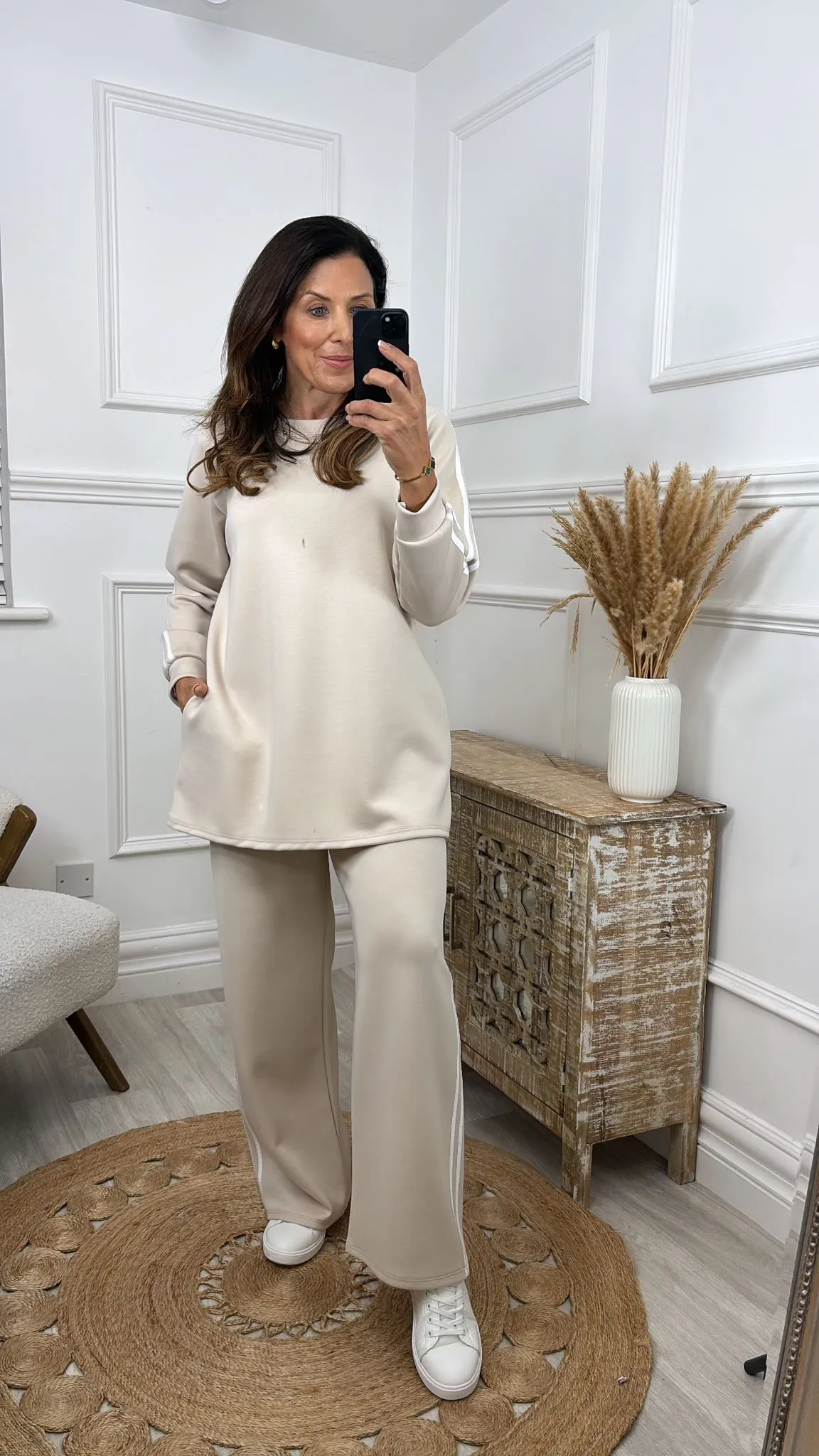 Karla Beige Side Stripe Tracksuit