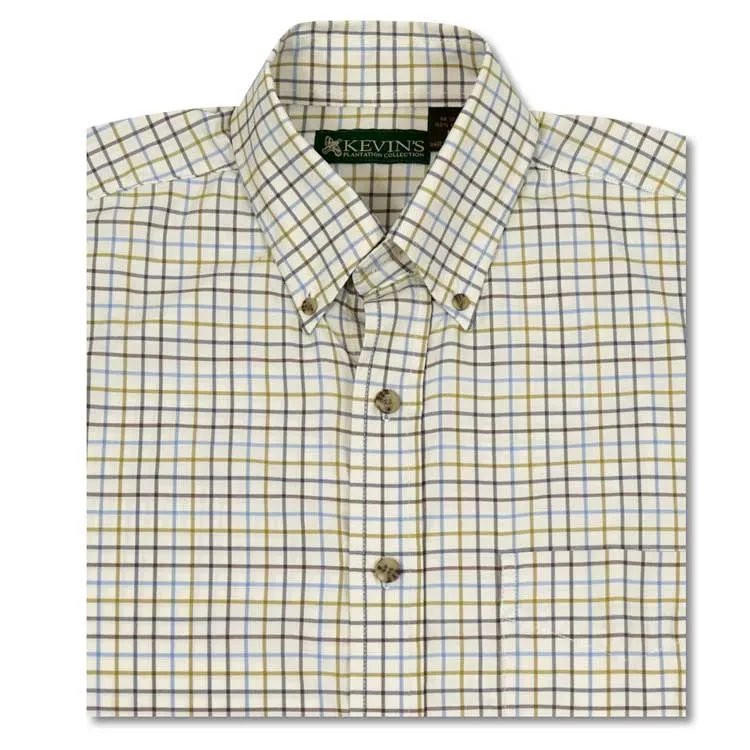 Kevin's Big & Tall Performance Tattersall Long Sleeve Dress Shirt