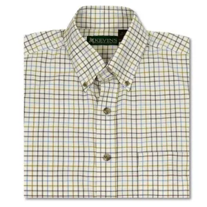 Kevin's Big & Tall Performance Tattersall Long Sleeve Dress Shirt