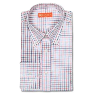 Kevin's Finest Navy Red Woven Cotton Men's Shirt
