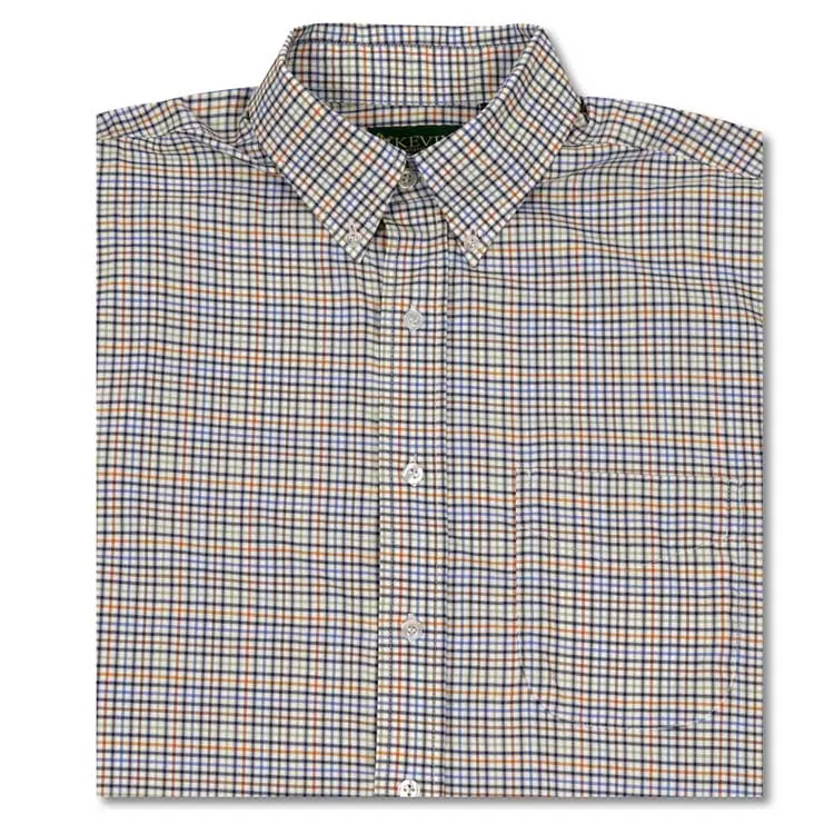Kevin's Orange/Blue Tattersall Performance Long Sleeve Dress Shirt