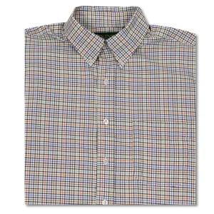 Kevin's Orange/Blue Tattersall Performance Long Sleeve Dress Shirt