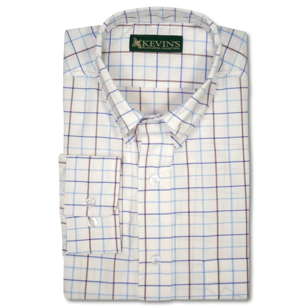Kevin's Tattersall Performance Long Sleeve Dress Shirt