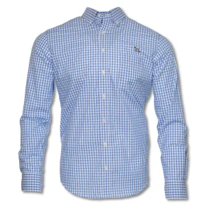 Kevin's Wrinkle Free Sky Blue Gingham Shirt