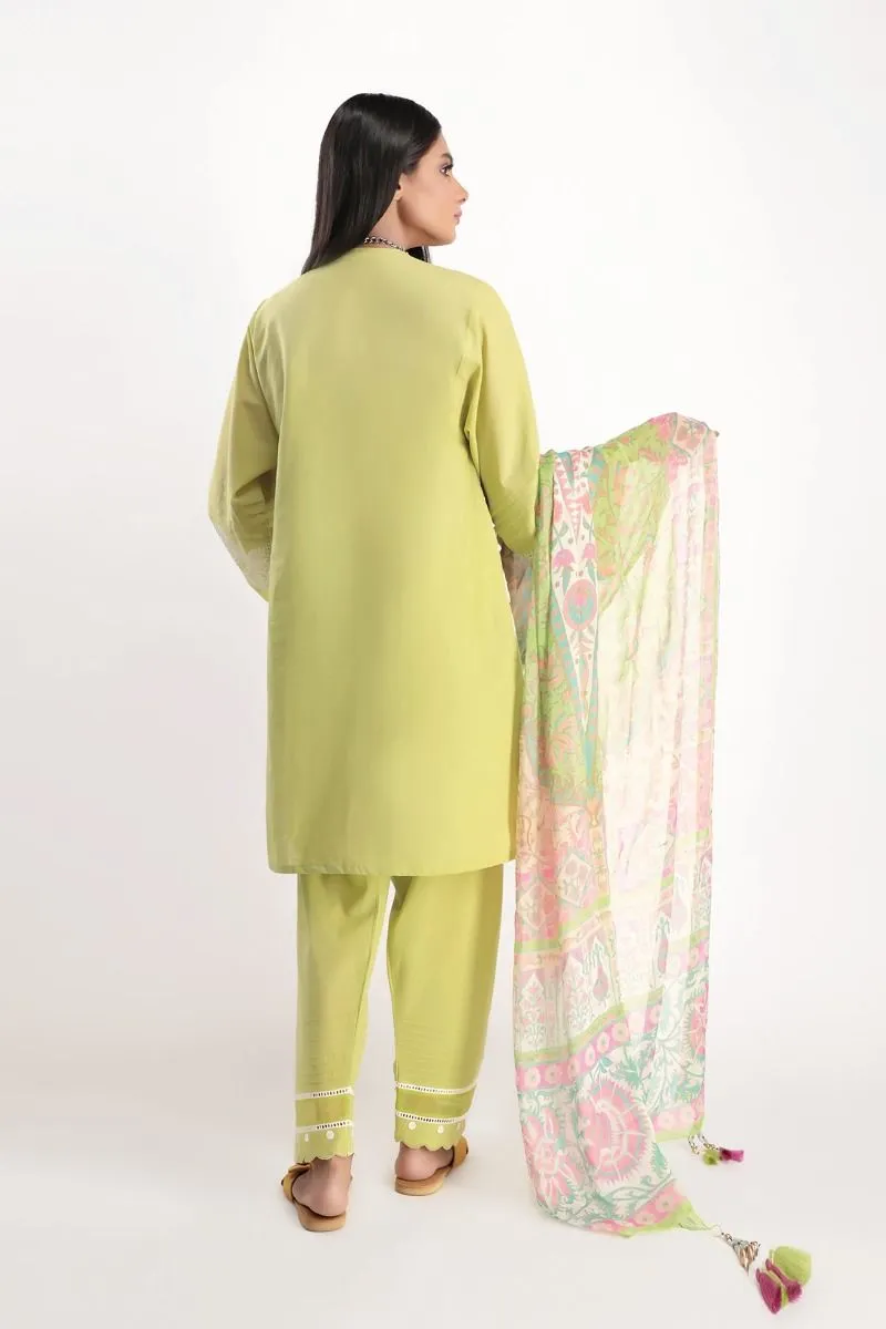 Khaddi Designer Dress in Green Color #J6123