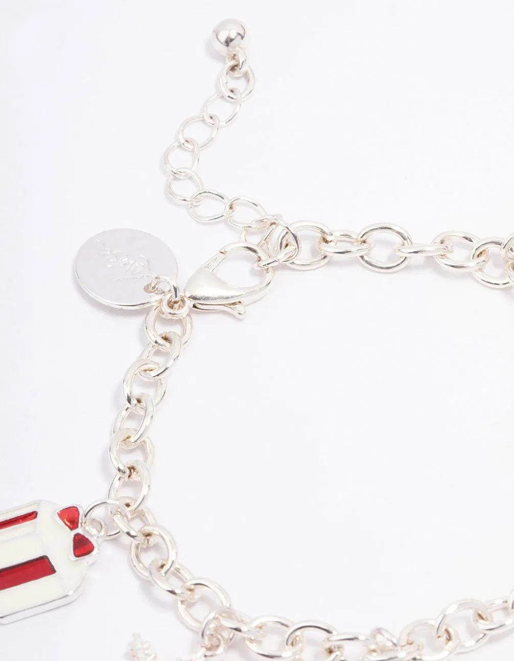 Kids Silver Christmas Sleigh Charm Bracelet