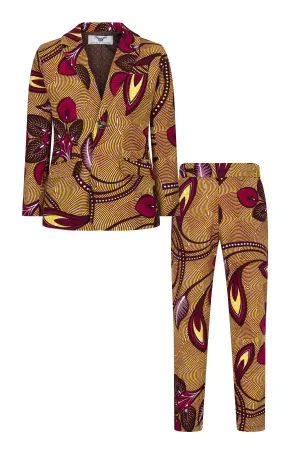 Kids Unisex Suit Set- 'Wine Floral'