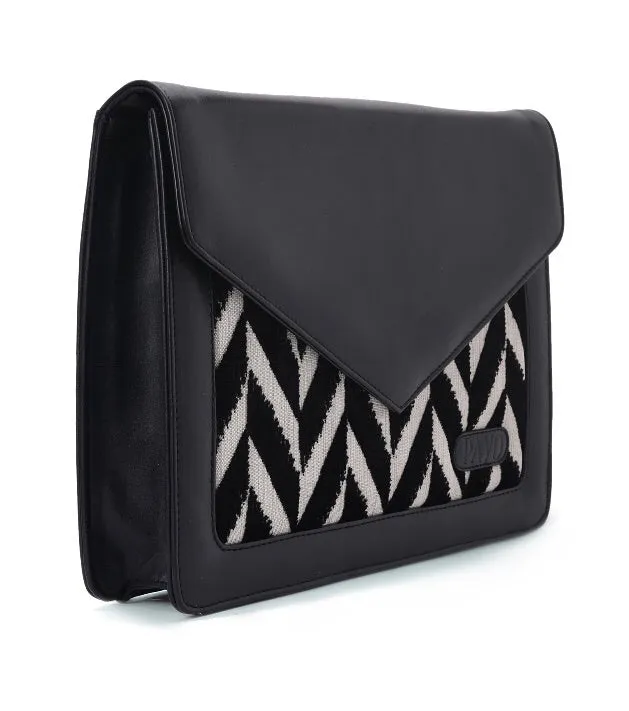 Laptop Bag/Sleeve Black with black and white colour Fabric - Code 106