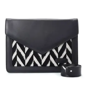 Laptop Bag/Sleeve Black with black and white colour Fabric - Code 106