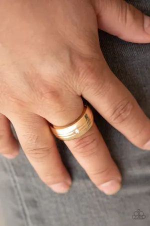 Leading Man - Gold - Mens Ring - Paparazzi Accessories
