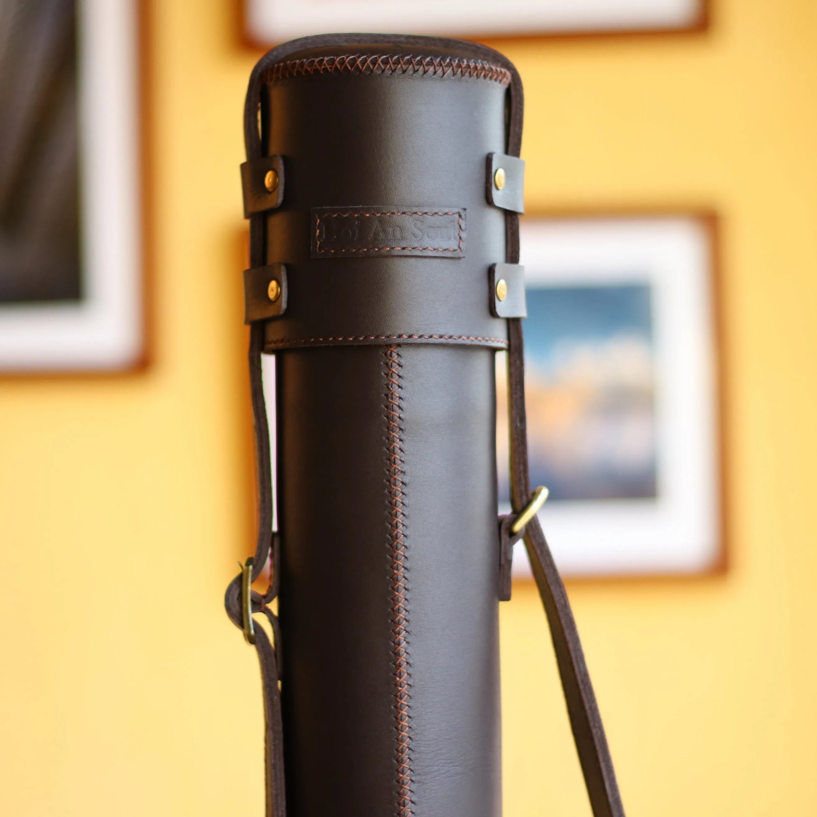 Leather Drawing Tube for Architects - 32 inches - 83cm - Blueprint Case