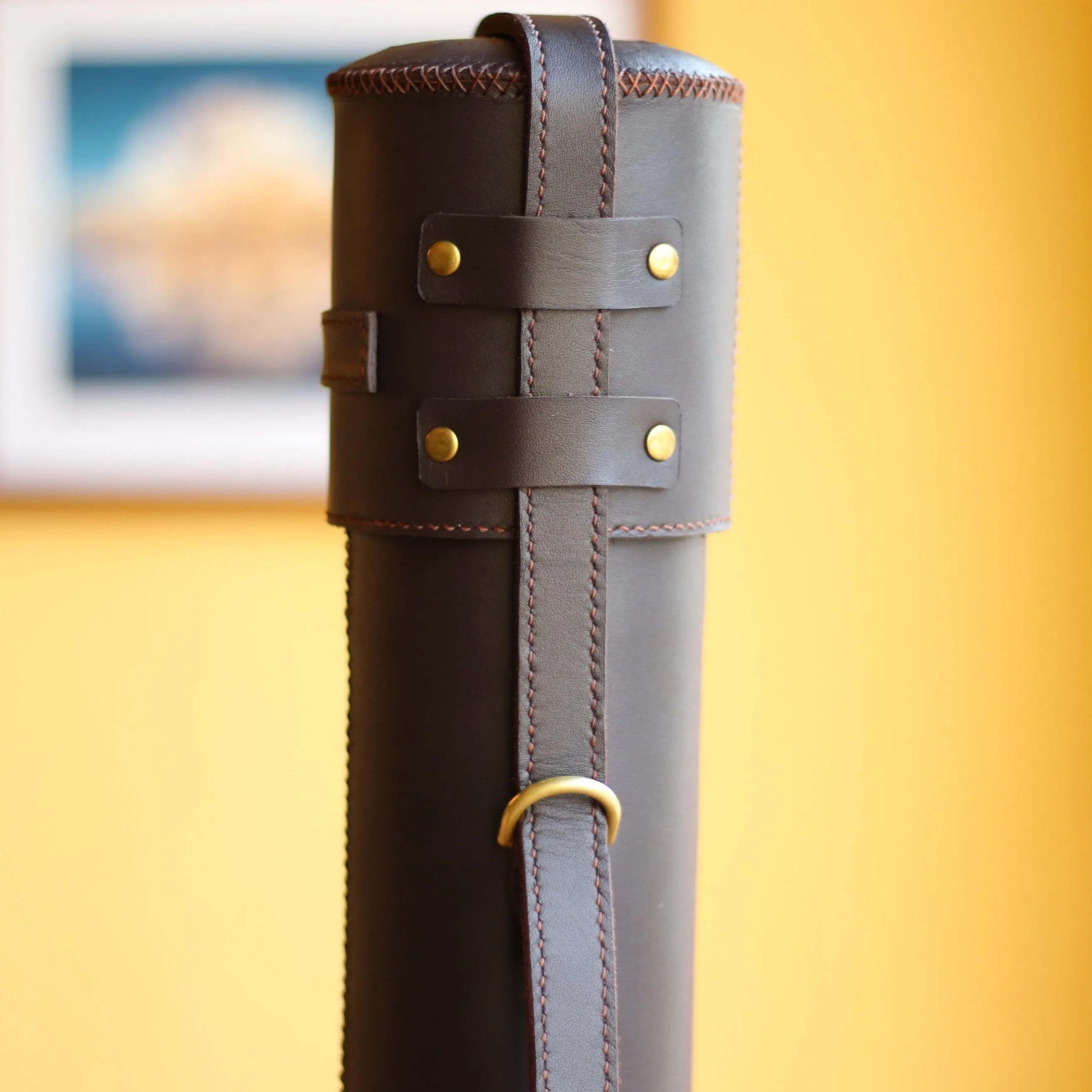Leather Drawing Tube for Architects - 32 inches - 83cm - Blueprint Case