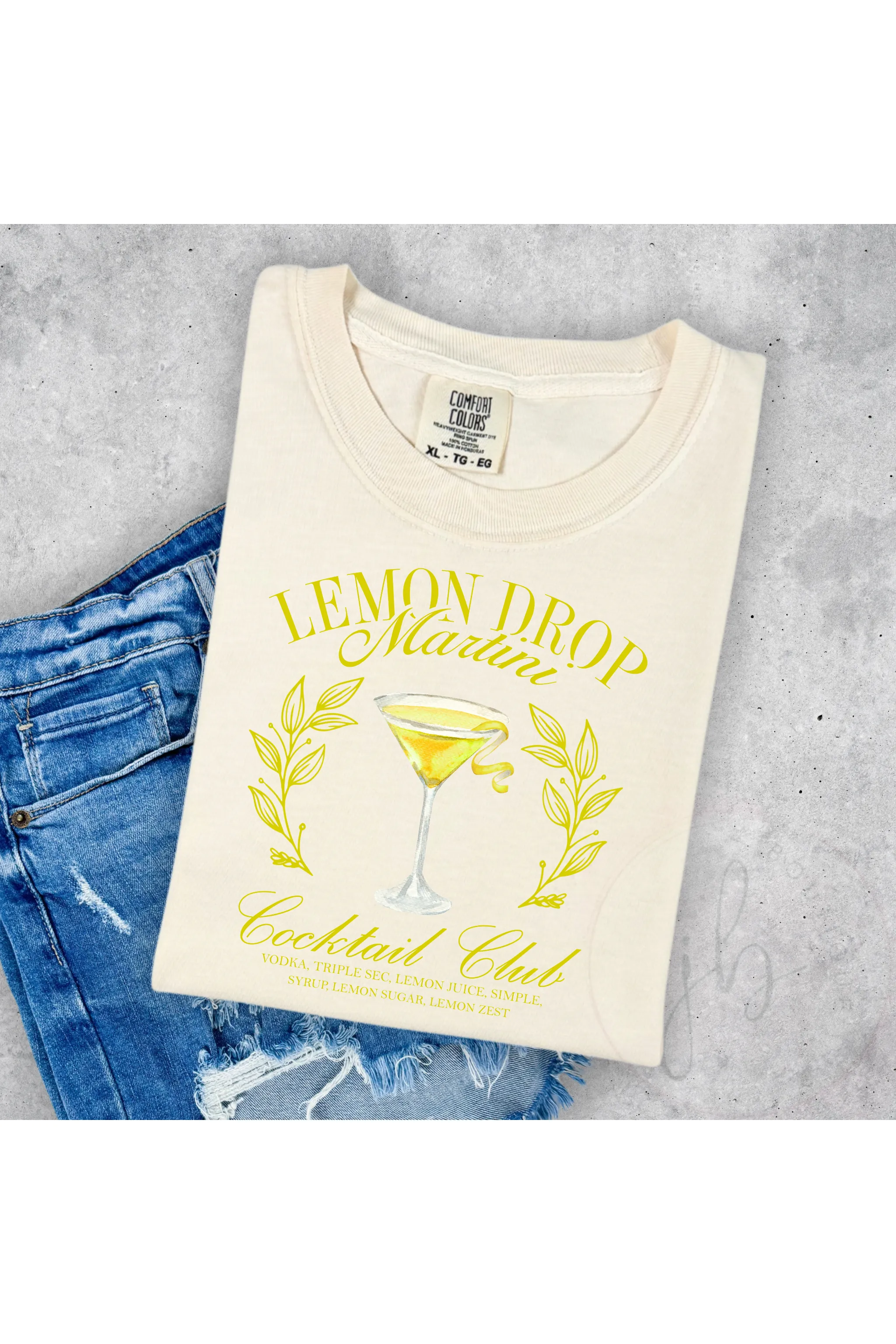 Lemon Drop Cocktail Club Comfort Colors T-Shirt