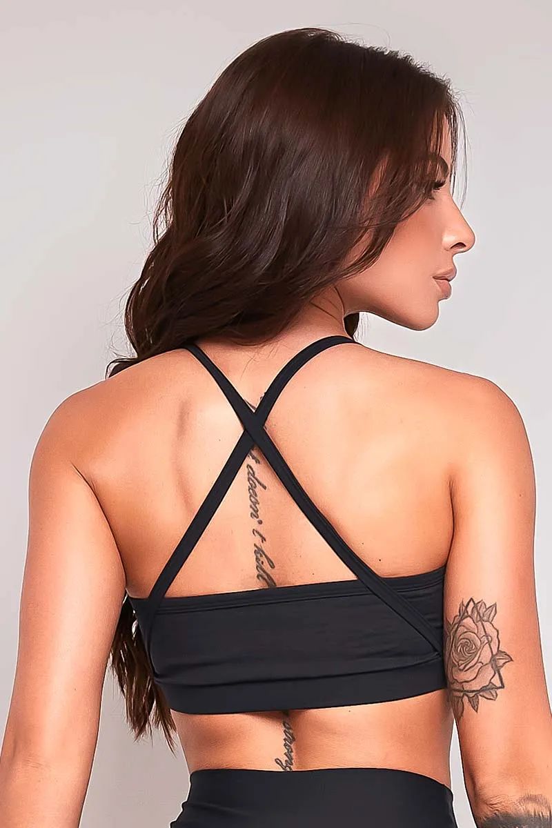 Let's Gym Black Matrix Bra