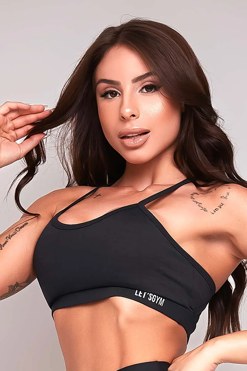 Let's Gym Black Matrix Bra