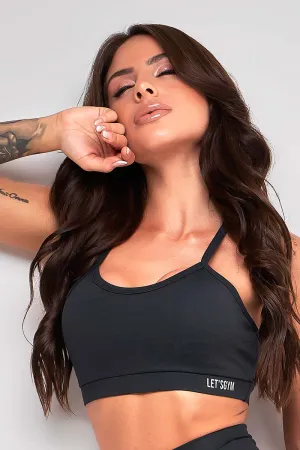 Let's Gym Black Matrix Bra